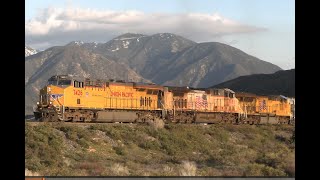 Cajon Pass - San Bernardino-Victorville - Schwerlastverkehr der Union Pacific und BNSF in California