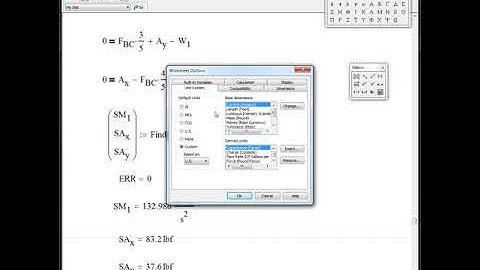 Mathcad Systems of Equations wrt Force Analysis III