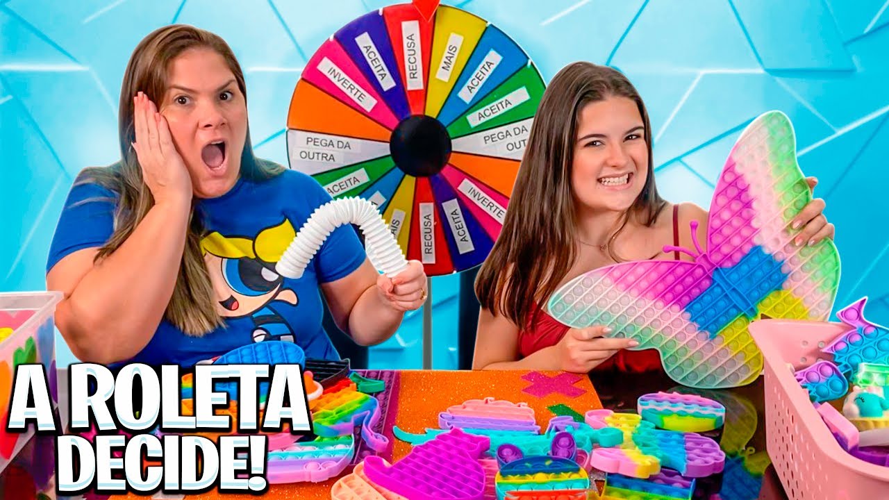 TROCA DE FIDGET TOYS com a ROLETA MISTERIOSA * ELA ESTÁ COM MUITA SORTE!