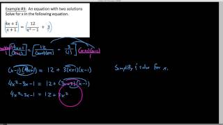 HA2 9.6.2,  Solving rational equations, multiple solutions