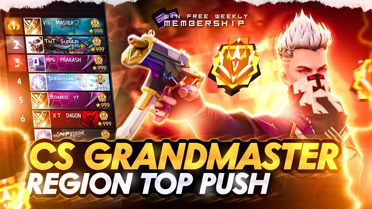FREE FIRE LIVE 🔴 GRANDMASTER PUSHING 💙 | FF LIVE CS RANK PUSH | ff live ...