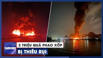 Cháy lớn thiêu rụi 2 triệu quả phao xốp tại Quảng Ninh