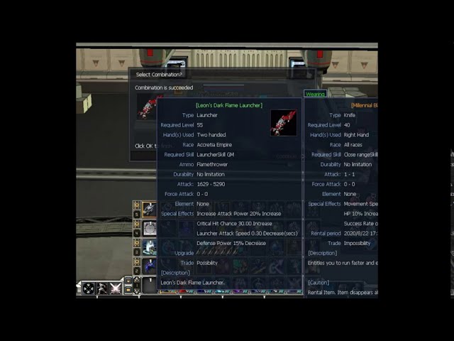 RF Playpark - Crafting Lvl 55 Leon Dark Flame launcher T3 class=