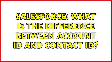 Salesforce: What is the difference between Account ID and Contact ID?