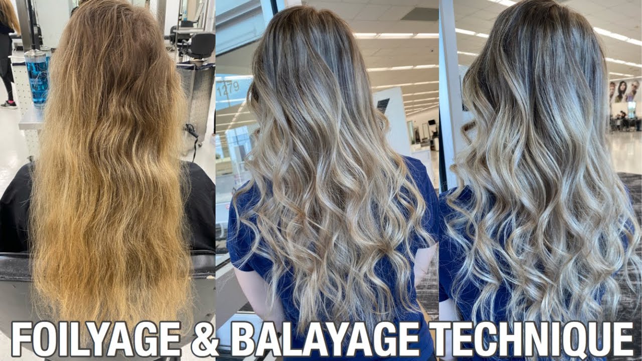 Blonde Foilyage & Balayage Technique Root Tap + Toner Hair Tutorial