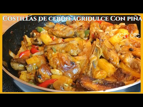 COSTILLAS de CERDO AGRIDULCE con PIÑA | Haz esta delicia en Casa con ingredeintes sencillos