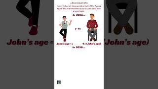 Linear Equations | Practice Word Problem : Age | Math Problems on Ages math shorts viral