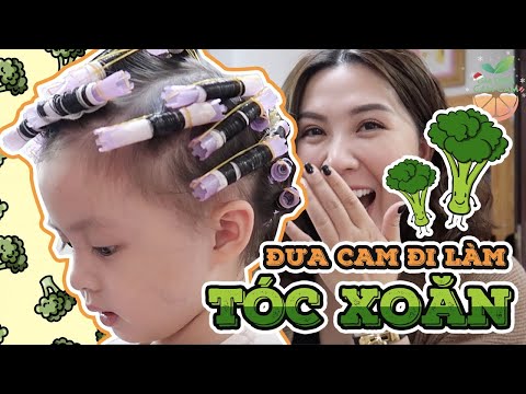 Một ngày vắng bố ! Mẹ đưa CamCam đi làm tóc xoăn ! | Gia Đình Cam Cam Vlog 156
