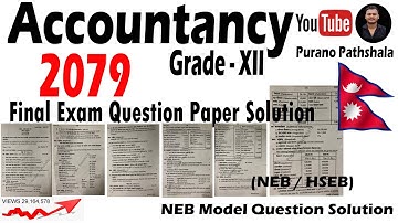 Account Final Exam Solution 2079 NEB |Class 12 Board Exam solution | Complete Solution All Group