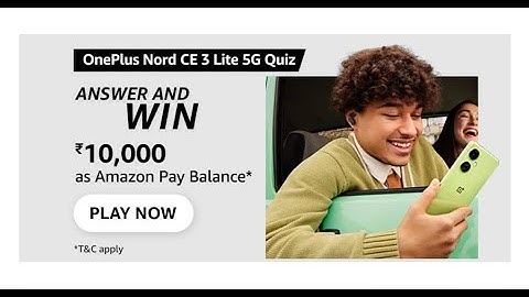 Amazon Funzone OnePlus Nord CE 3 Lite 5G Quiz Answers Today|22 March 2023|@dailyquiztime