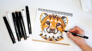 How to draw a cheetah in pixel art [tutorial] pixel art dibujos in real time