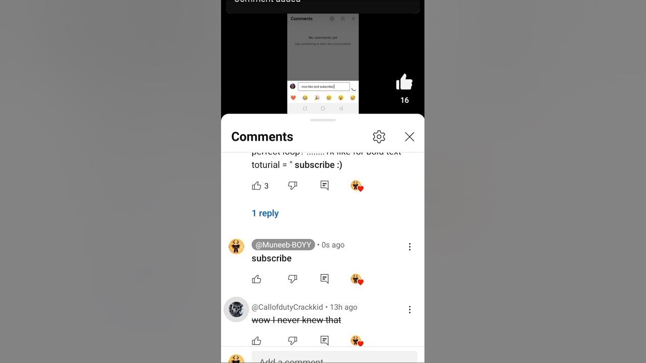How to do bold text in comments shorts youtube