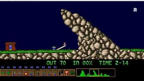 Lemmings Custom Level - Down The Rocky Slope