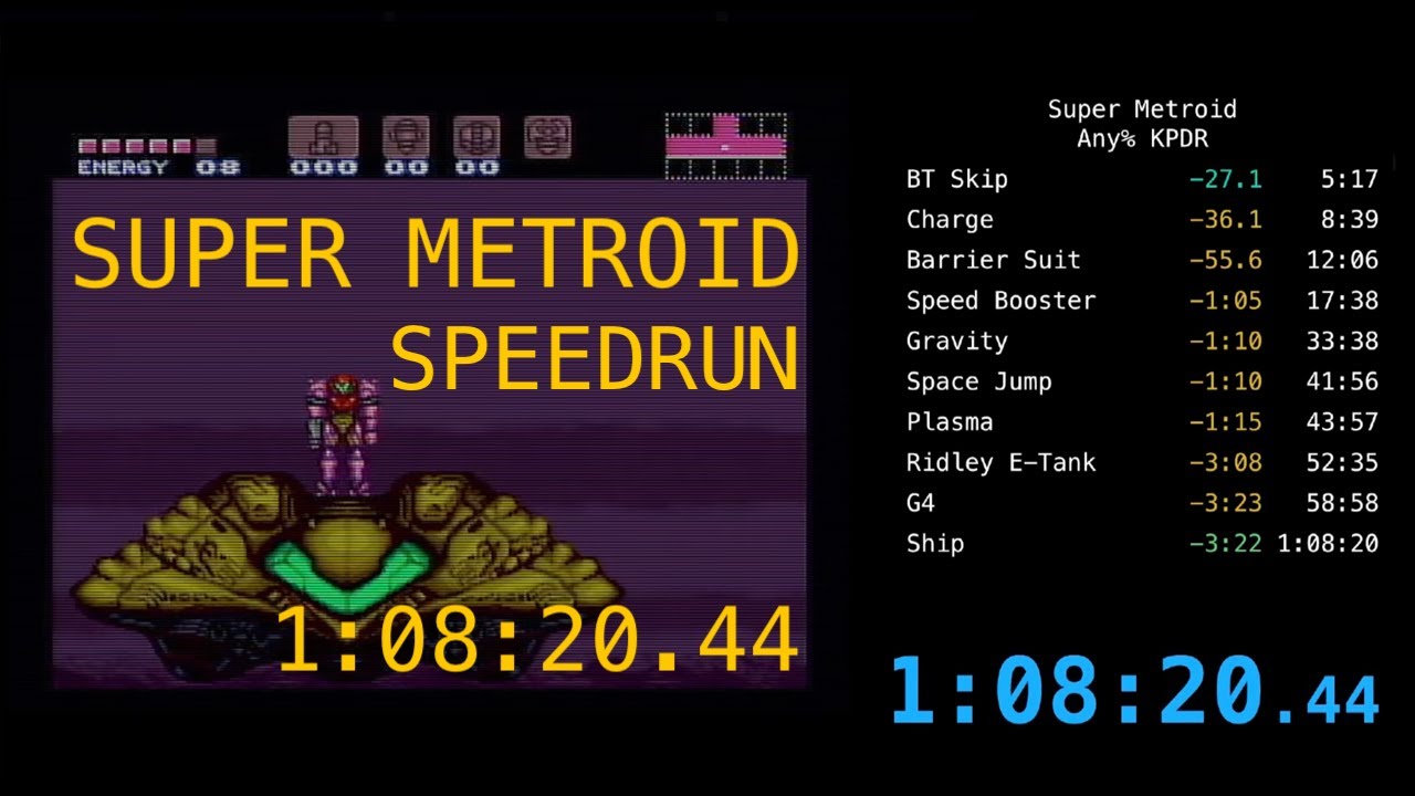 Super Metroid | Speedrun Any% KPDR [1:08:20.44 ] - @0x00me - YouTube
