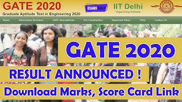 How To Download || gate exam result 2020 || Download Marks, Score Card Link || #gateresult