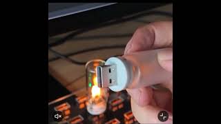 USB Flame Flickering LED Frosted Clear Glass Candle Night Light Simulated Flame