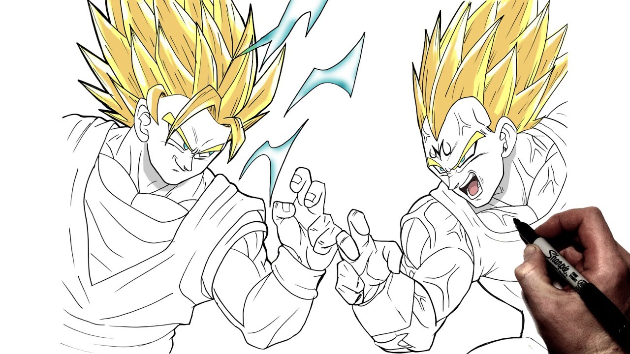 Goku vs vegeta Took me 3 hours to draw How is it  rdbz