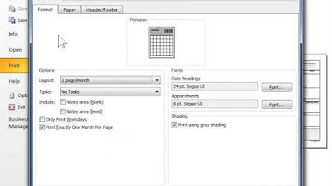 Outlook 2010 Print a Calendar with All Appointments