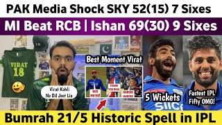 Pak Media Shocked on MI Beat RCB IPL 2024 | RCB Vs MI IPL 2024 Match | Sky 52 Ishan 69 & Bumrah 21/5