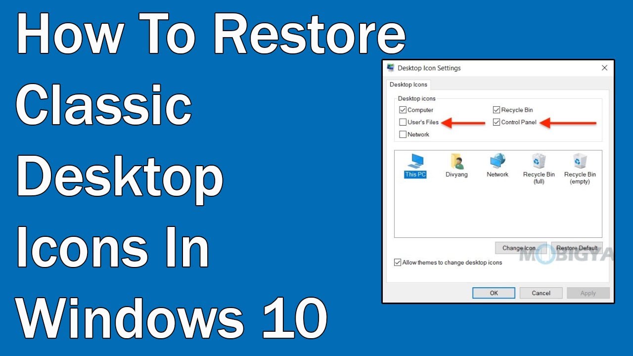 How To Restore Classic Desktop Icons In Windows 10 Unlimited