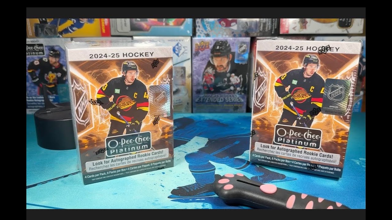 Upper Deck 2024-2025 O-Pee-Chee Platinum Blaster Box Unboxing x2! Fire Parallels & Rookies!