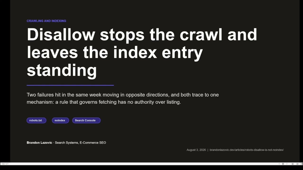 Video thumbnail: Google Indexed Claude's Blocked Pages, Then Explained Why