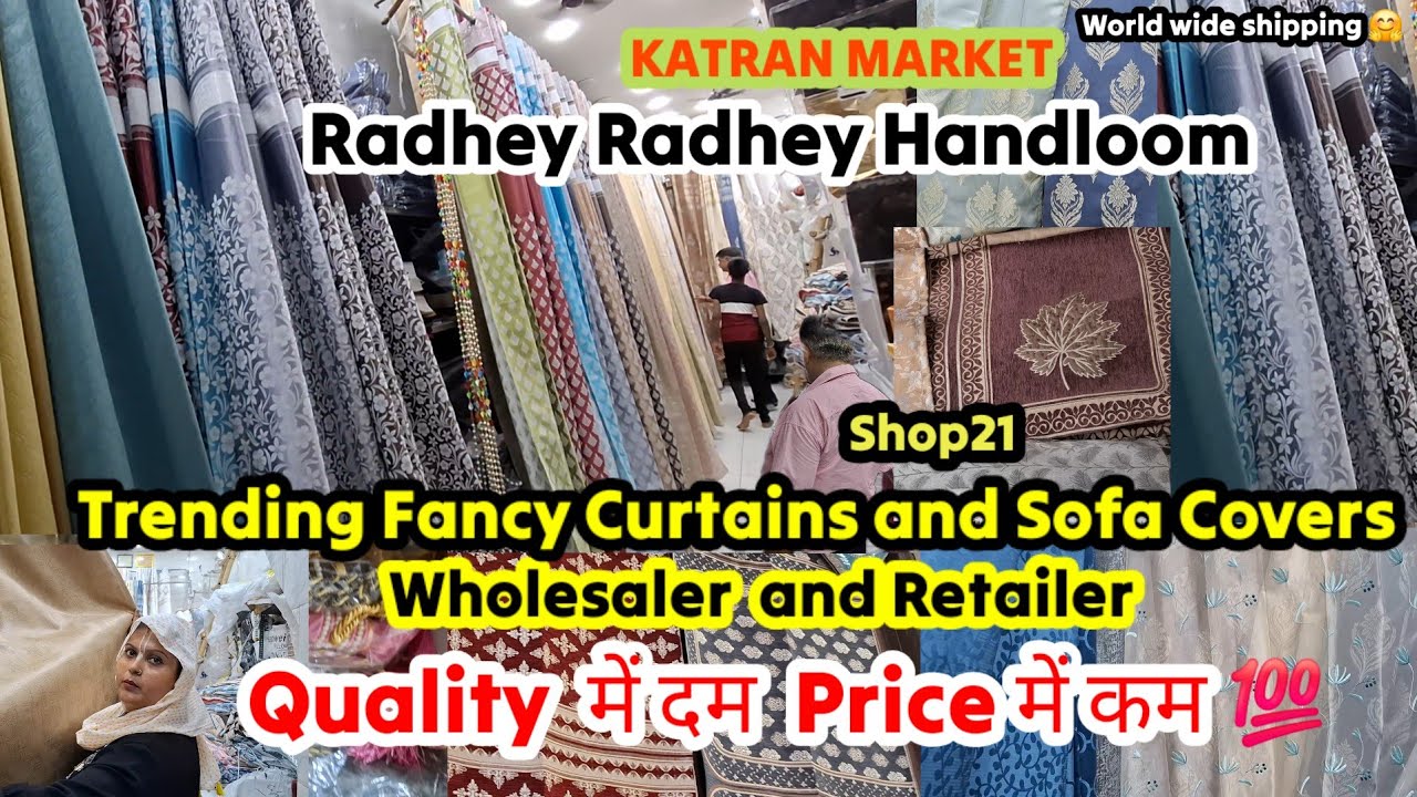 Beautiful Fancy Curtains&Sofa Covers🤩💯Cotton SatinTissueOrganzaGlace Cotton👌KatranMarket Mangolpuri