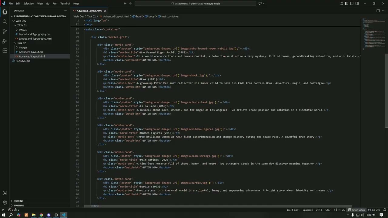 Web Dev Clone Tasks -Task 02