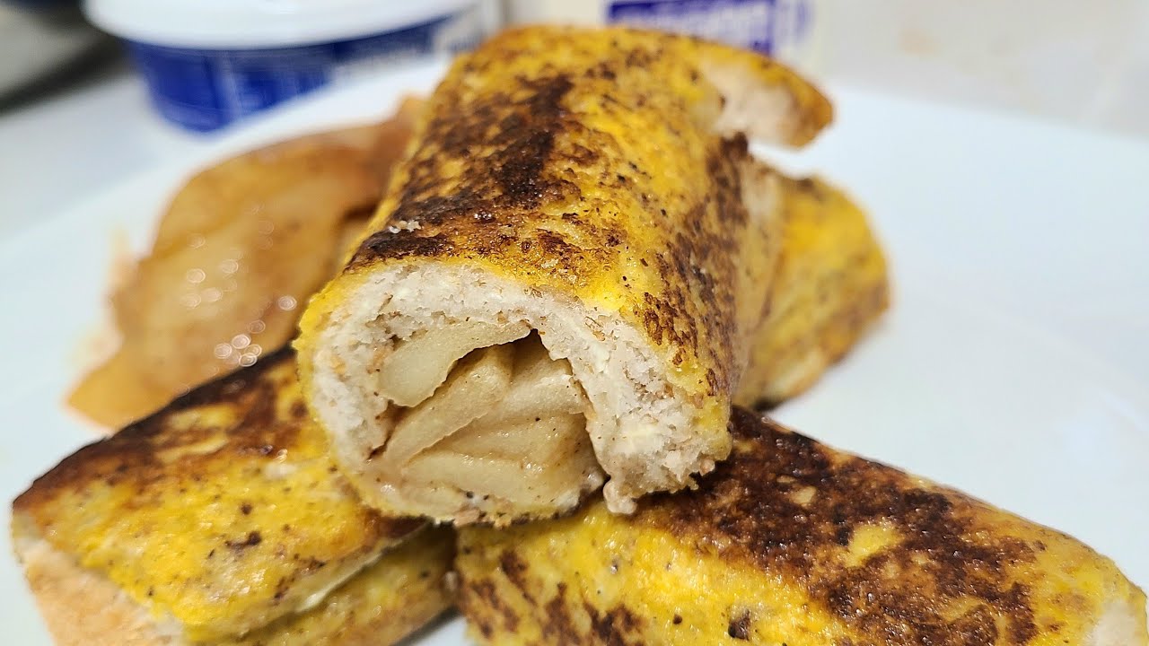 MAKING APPLE FRENCH TOAST ROLL●CREAM CHEESE SANDWICH