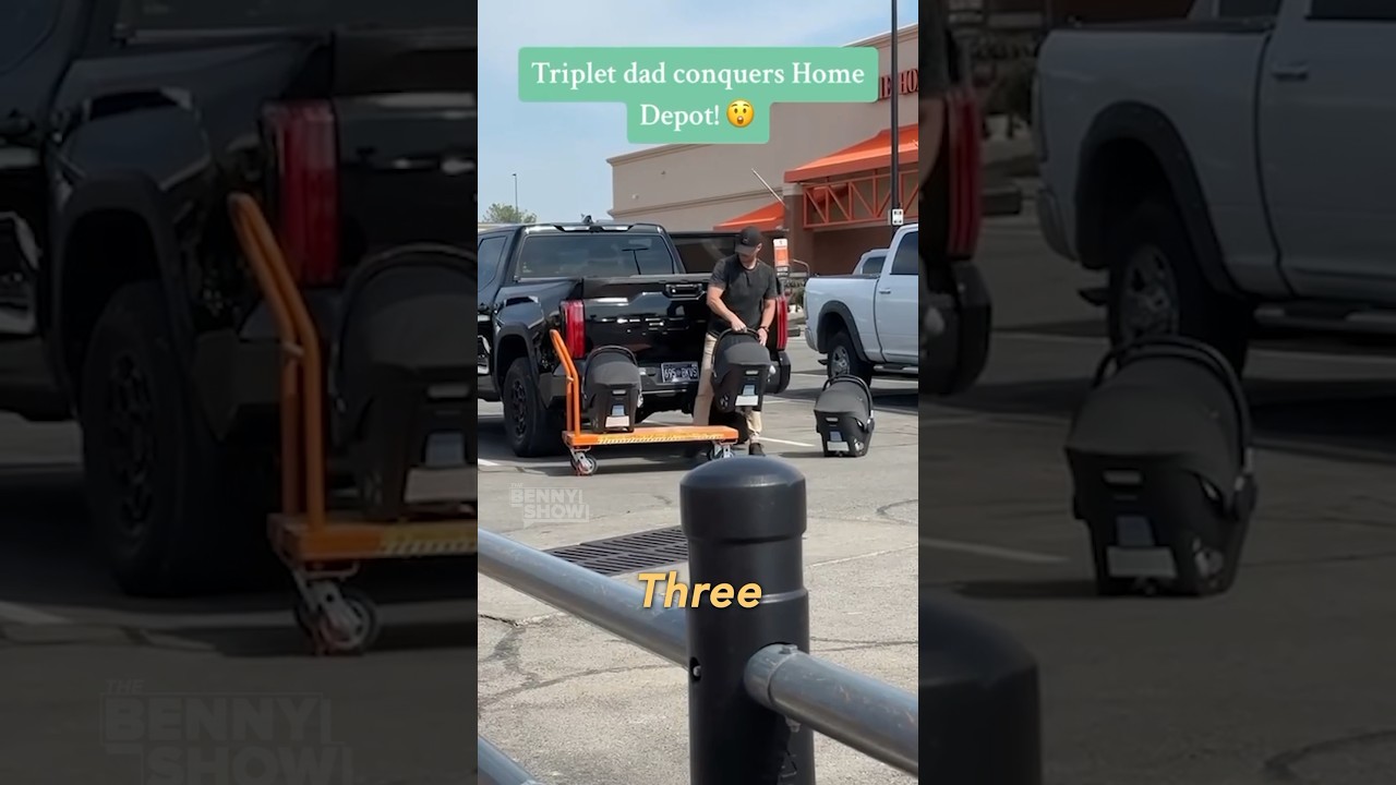Super Dad Takes Triplets to Home Depot 👀👏