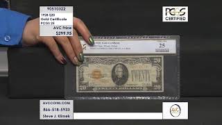 1928 $20 Gold Certificate - PCGS 25