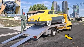 GTA 5 Lets Go To Work as Recovery Truck Driver - Steering Wheel Gameplay