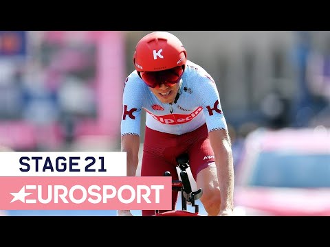 تصویری: Giro d'Italia 2019: ریچارد کاراپاز برنده ماگلیا روزای تاریخی بعد از مرحله 21 در ورونا شد