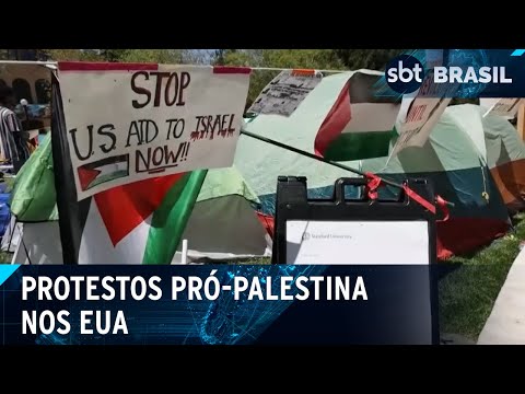 Video eua-manifestantes-pro-palestina-invadem-predio-da-universidade-de-columbia-sbt-brasil-30-04-24