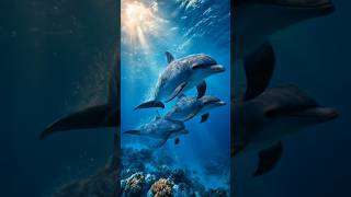 Swimming Dolphin Family Graceful Ocean Journey