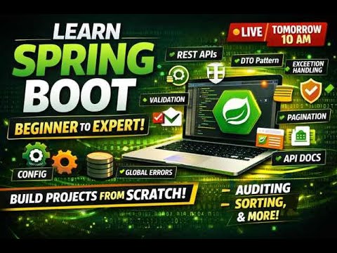 Spring Boot Full Course LIVE 🔴 | Beginner to Expert | Build Real ...
