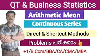 Arithmetic Mean/Continuous Series/Direct and Shortcut Method/Problems