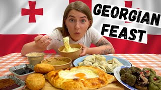 HUGE GEORGIAN FOOD TOUR in Tbilisi, Georgia | MUST TRY! 🇬🇪