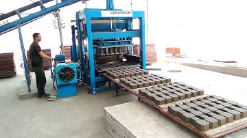 Conmach BlockKing-25FSS Block and Interlock Making Machine during Interlocking Stone Production