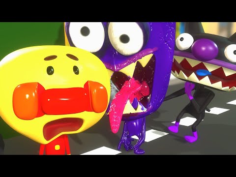 Anpanman Anime - Anpanman vs Baikinman & Ao Oni!