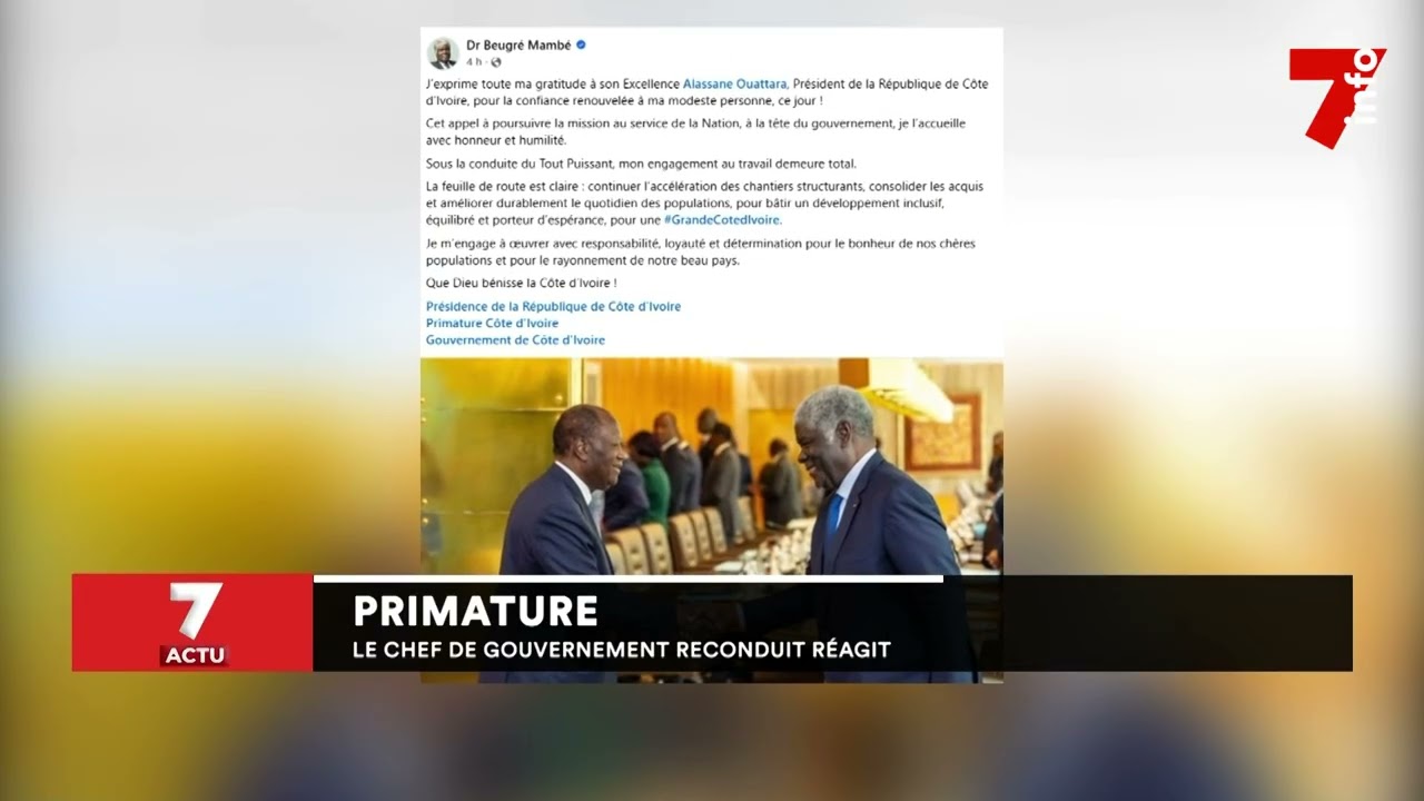 Primature : le chef du gouvernement reconduit réagit