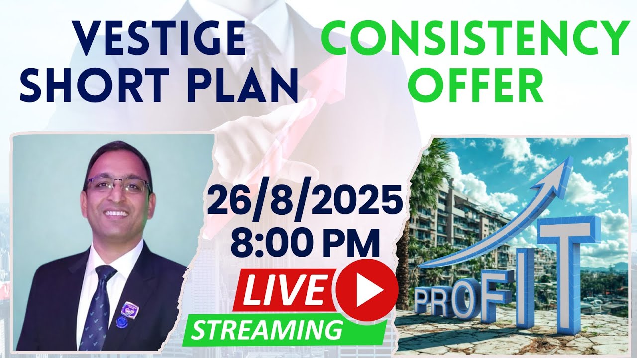 Vestige Plan short & Simple Business Plan Strategy & Consistency Offer.27th Aug 2025 | Manish Patel