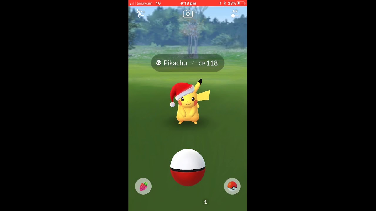 Catching Christmas Pikachu