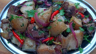 Pork Belly Fry | Quick and Tasty Pork Fry | Assamese style Pork Belly Fry | Pork Dry Fry Recipe |