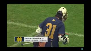 Step Away & Feed the Crease, BTB Finish - Griffin Westlin (Notre Dame Men's Lacrosse 2023)