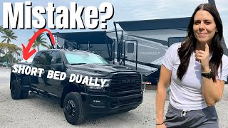 Short bed? Why a RAM 3500 Mega Cab Dually for Towing our 5th Wheel RV (and 2 problems)