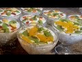 مهلبيه الساقو بالفواكه ..لوجربتيها ماهتبطلي تعمليها#Pudding with fruits ##حلى بارد مناسب لرمضان#