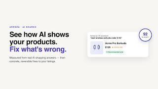 Arenza: AI Search Sales — See How ChatGPT Sells Your Shopify Products