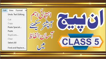 paste special in inpage  , duplicate option , finde and replace , inpage course class 5