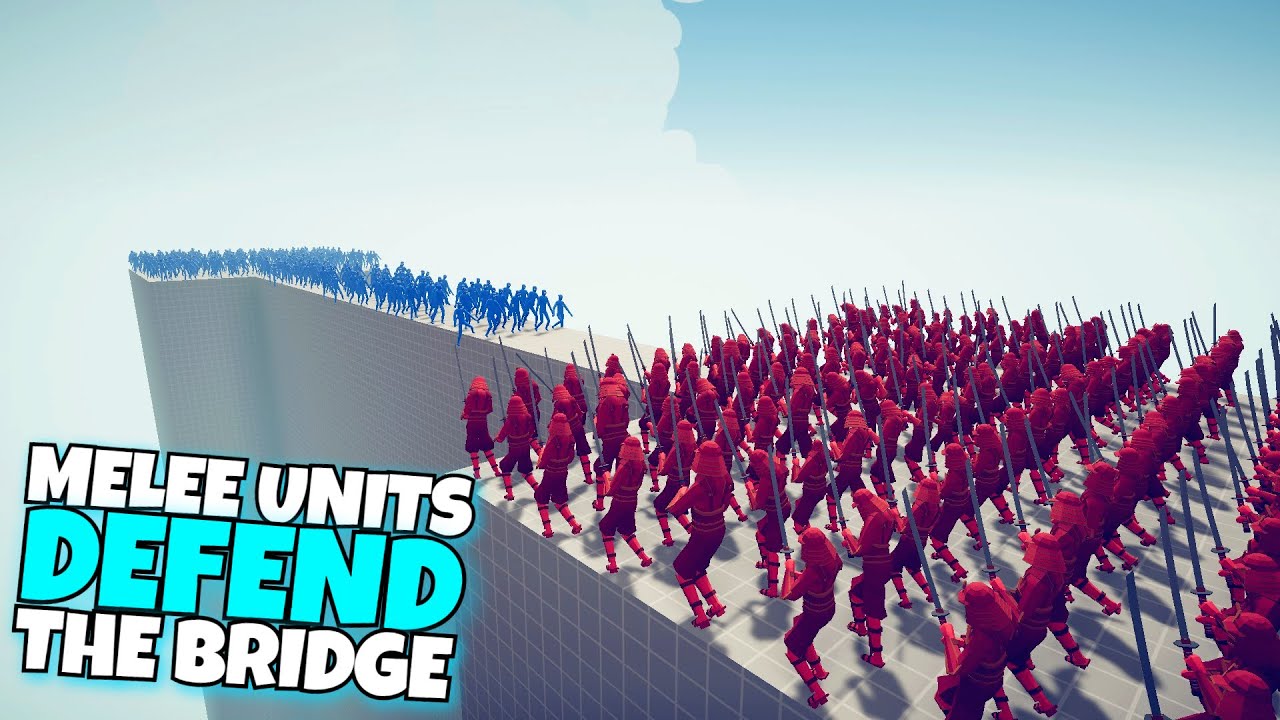 MELEE UNITS DEFENDS THE BRIDGE VS ZOMBIES - Totally Accurate Battle Simulator TABS